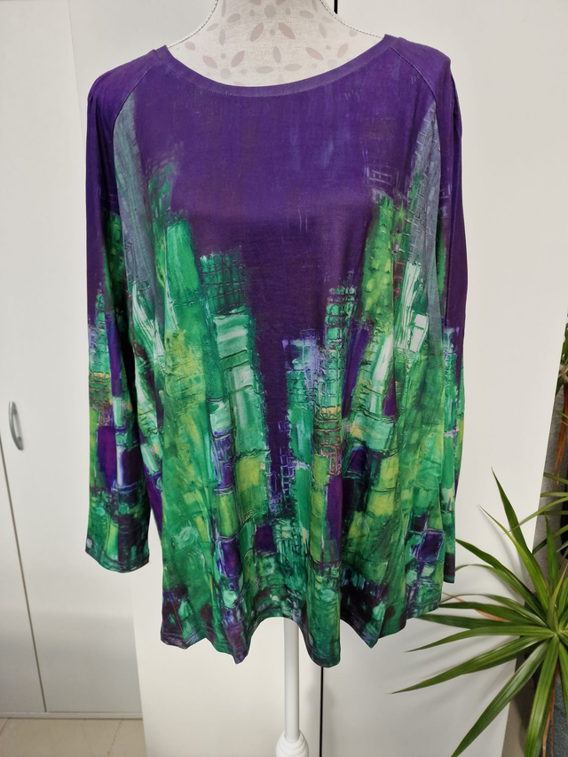 Haut Manches Longues Violet Vert Taille 3XL (50)