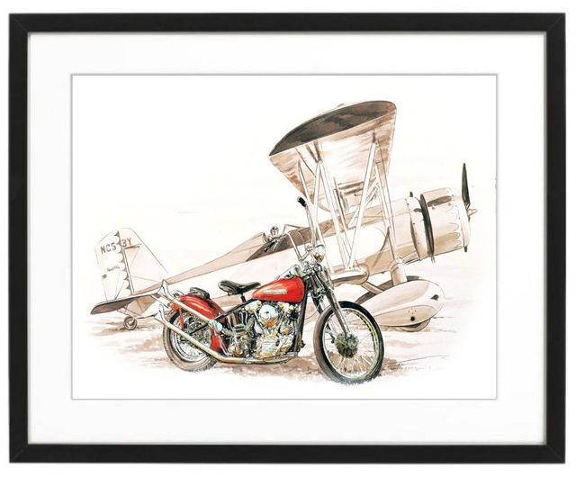 Harley and Plane - Framed Print