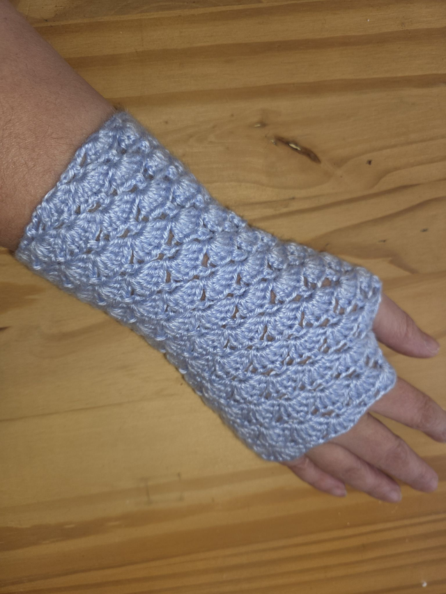 mitaines longues au crochet