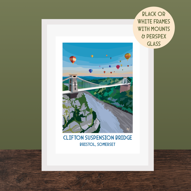 Clifton Suspension Bridge, Bristol, Travel Poster Print ā Vintage Style Wall Art