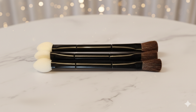 Pinceaux à paupières côté mousse côté pinceau (Cailap)