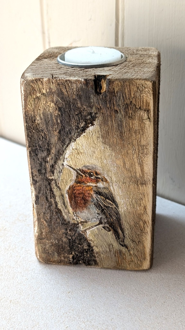 Robin's Hollow - Tealight Holder Reclaimed Wood