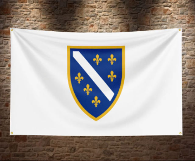 Grote vlag Bosnië en Herzegovina 1992-1998 (150x90cm) Nieuw. 