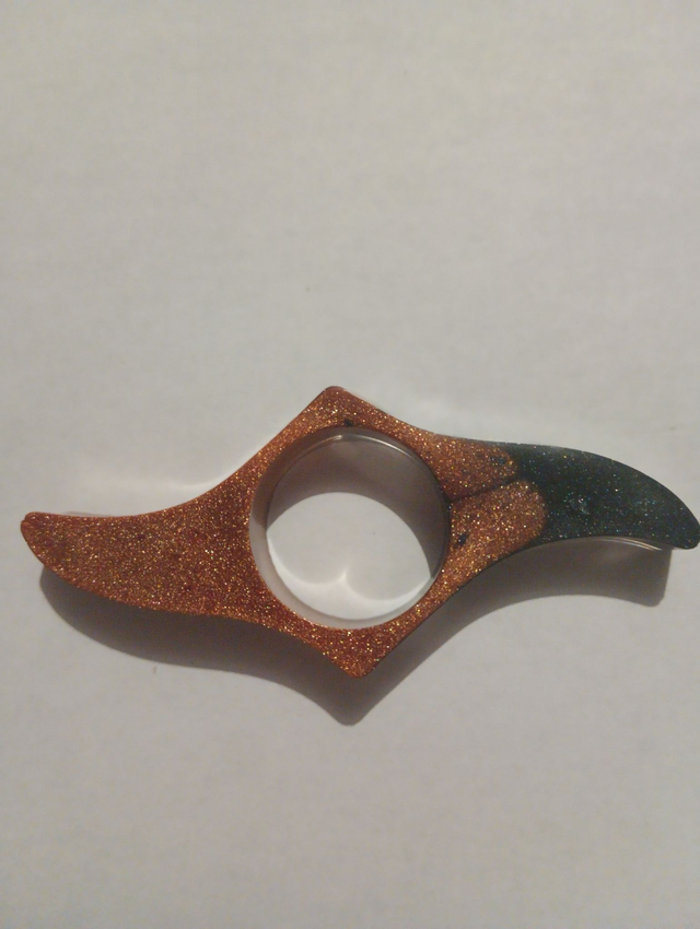 Bague de lecture N°2 bronze/gris paillette 