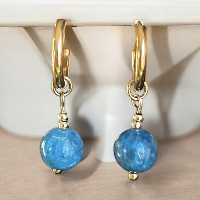 Mini créoles et perles d’Apatite