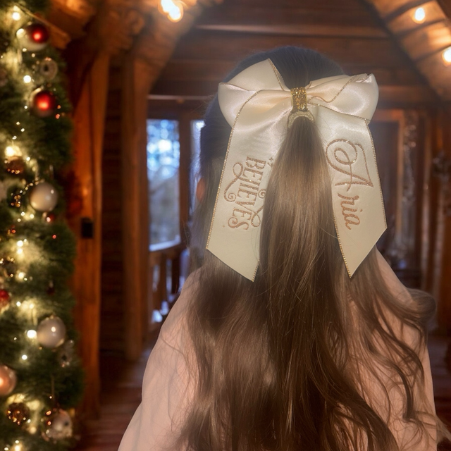 6” glitter hair bow 