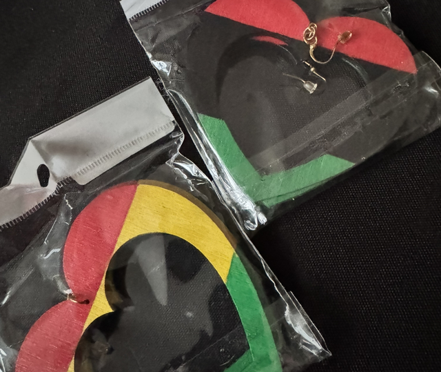 Heart Shaped Africa Coloured Earrings 