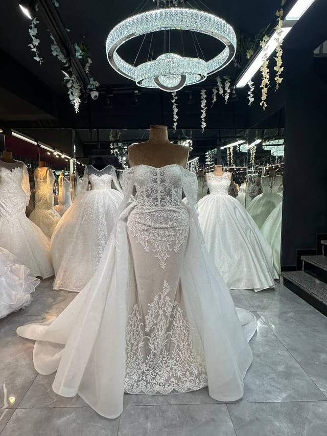 Robe de Mariée Sirène style Bustier Brodée / Réf : RMS78