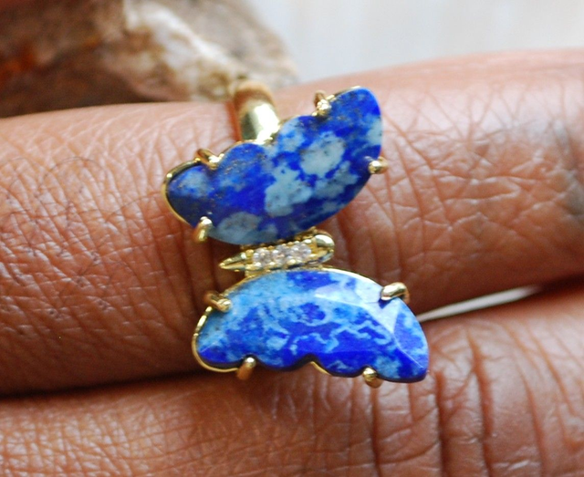 Bague papillon lapis-lazuli