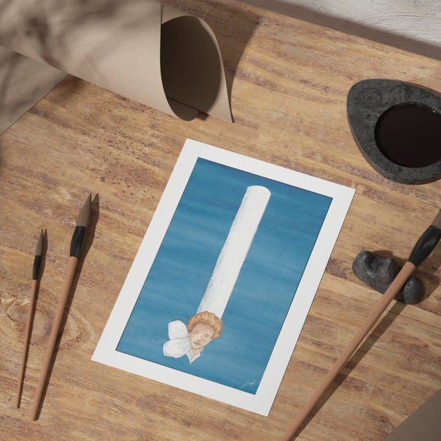 Carte postale - Bigoudène - Fond Bleu