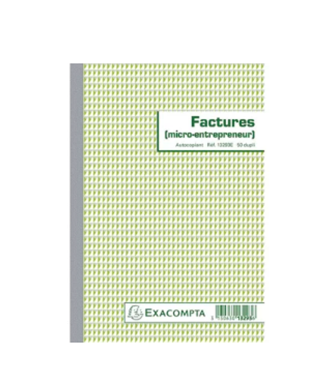 Manifold factures micro-entrepreneur 210 x 148 mm 50f dupli exacompta 