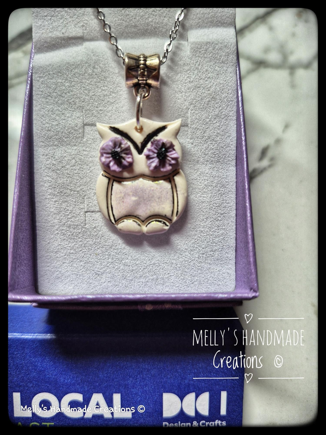 Owl and Flower pendant