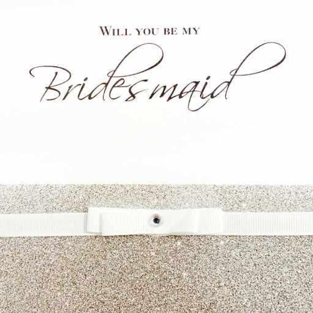 Bridesmaid Silver Card With Ribbon