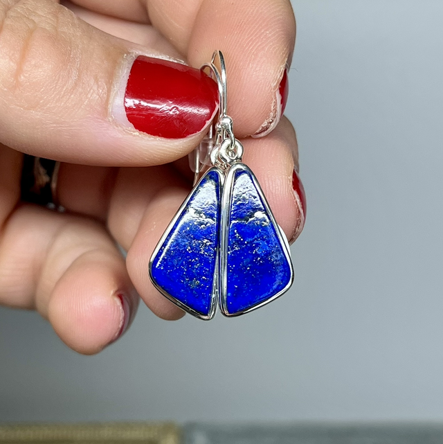 Boucles d’oreilles argent et Lapis-Lazuli de qualité sublime