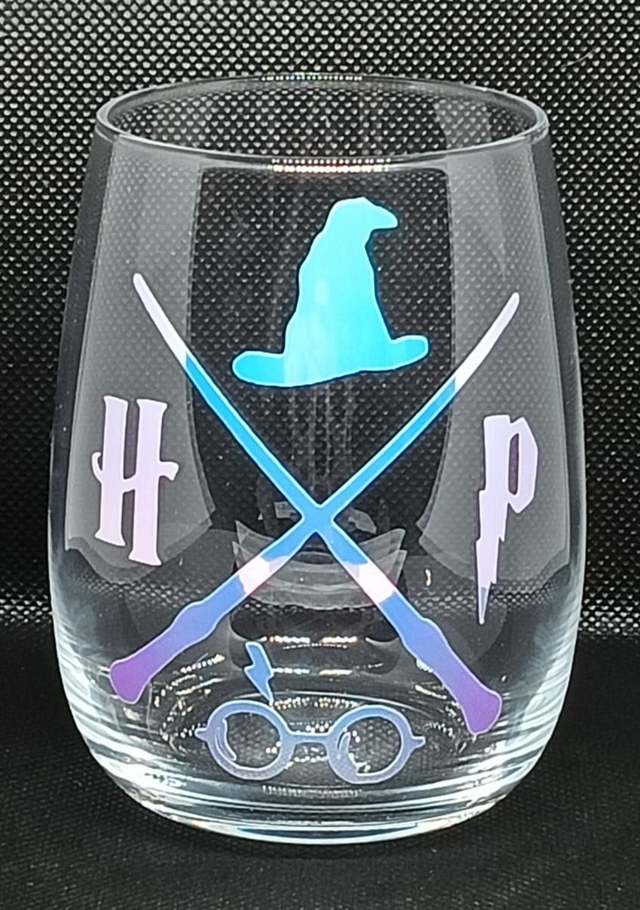 Custom Design Holographic Vinyl Harry Potter Logo Glass.