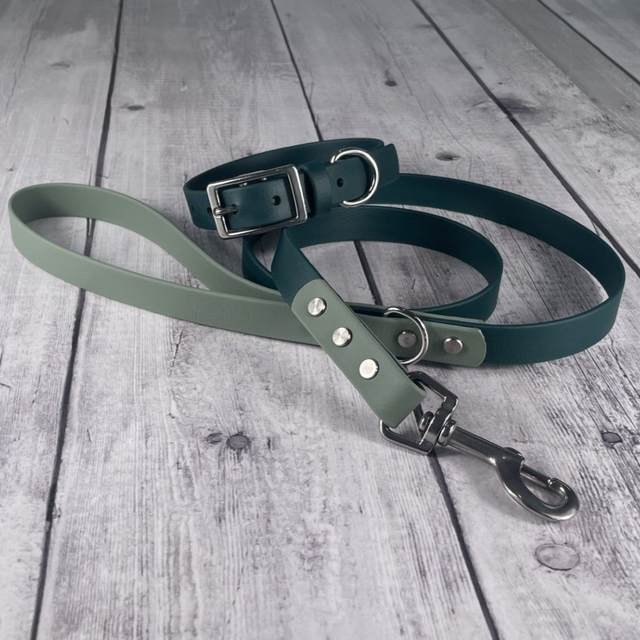 Forest Green & Foggy Green Waterproof BioThane® Lead