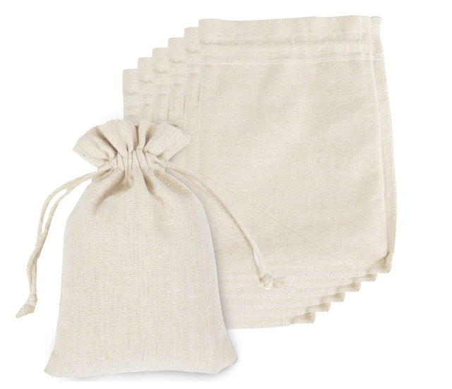 Cotton Drawstring Bags - Gift Bags for Soaps &amp; Accessories -  100% Cotton