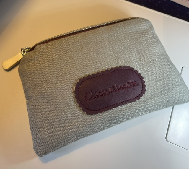 Embroidered linen Crossbody bag