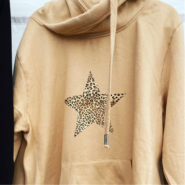 Leopard Star Cross Neck Hoodie | Tambas Prints