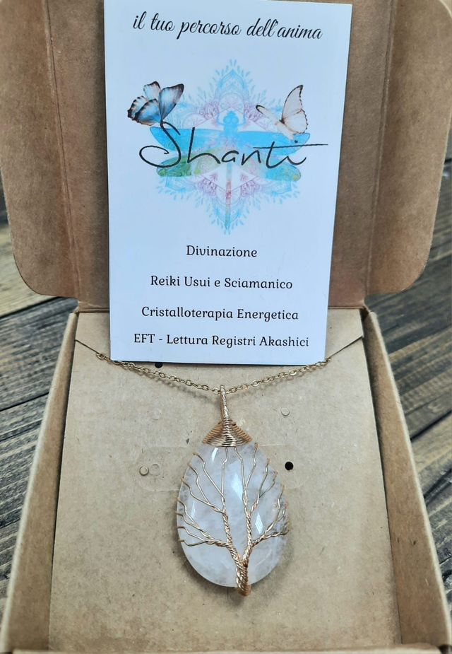 Amuleto donna serie "albero della vita" quarzo ialino