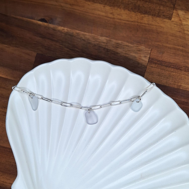 Bocca Blanc - bracelet de plage en argent et verre
