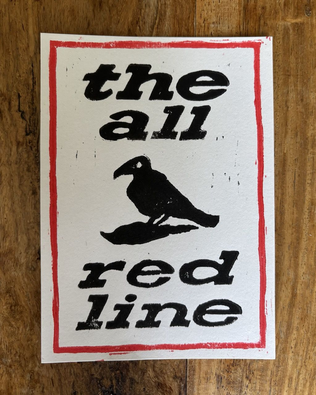 Two-colour Lino - The All Red Line