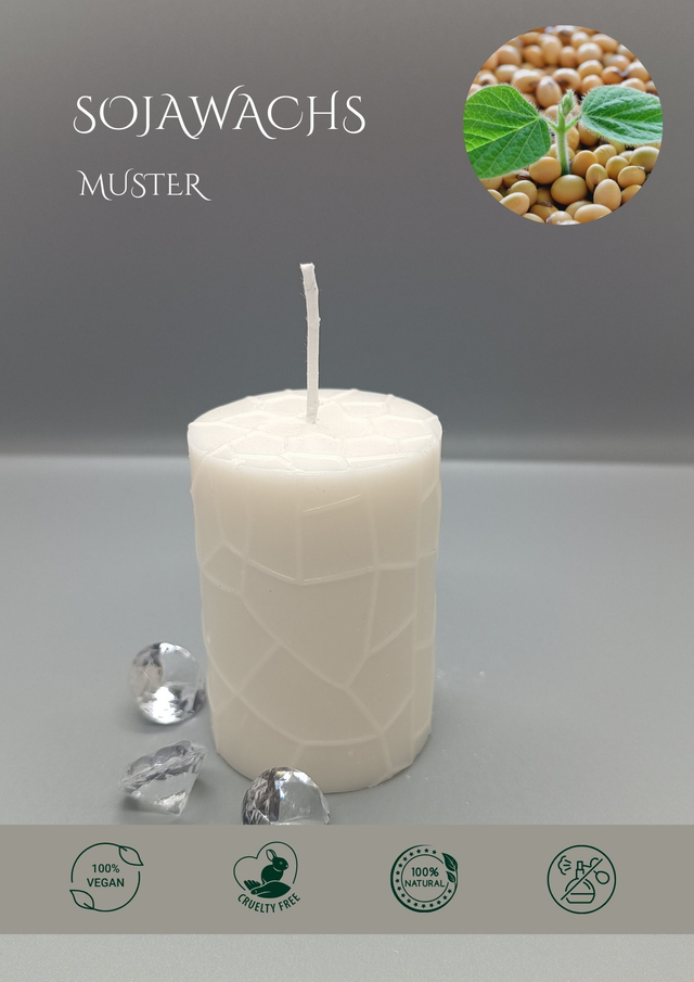Sojawachs Standkerze Muster