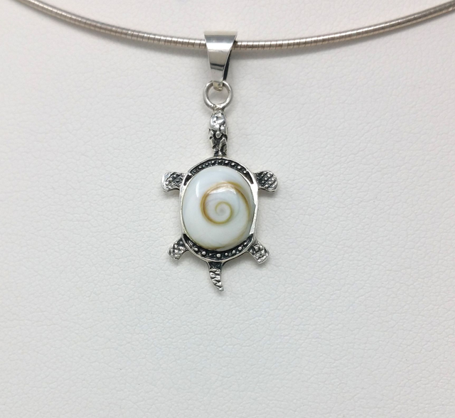 PENDENTIF TORTUE EN OEIL DE STE LUCIE 25 MM HORS BELIERE VENDU SANS CHAINE - OSLP48T