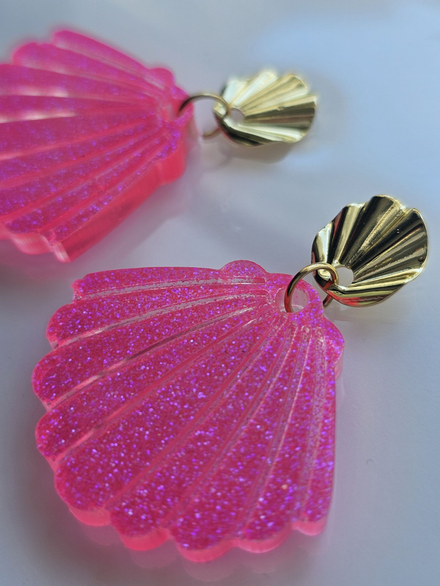 JACKIE rose fluo à paillettes