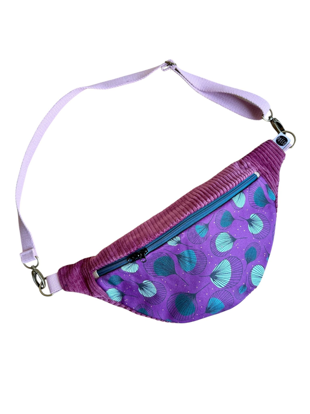 Sac Banane velours côtelé - PLUMES - prune