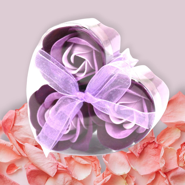 Coffret 3 roses à savon