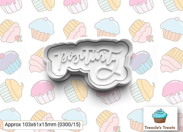  Positivity Fondant/cookie stamp with cutter