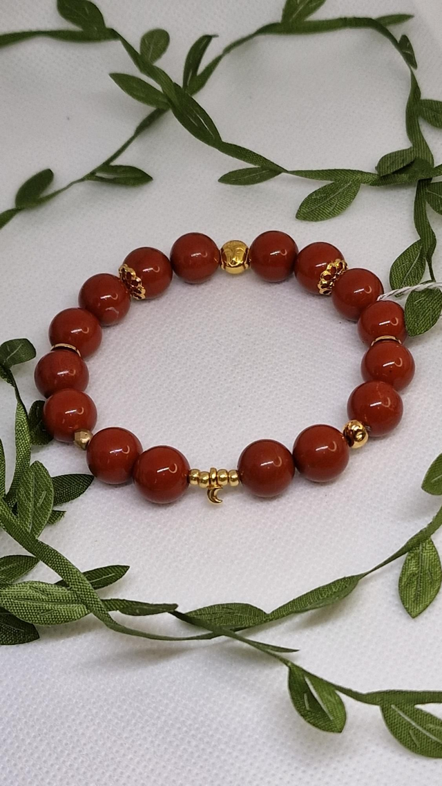 Bracelet Jaspe rouge en 1cm