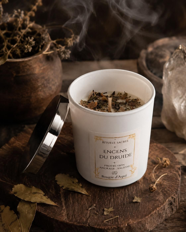 Bougie Rituels Sacrés – Encens du Druide – 140 g