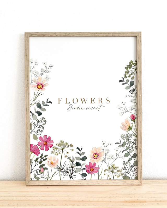 Affiche aquarelle 30x40 cm FLOWERS