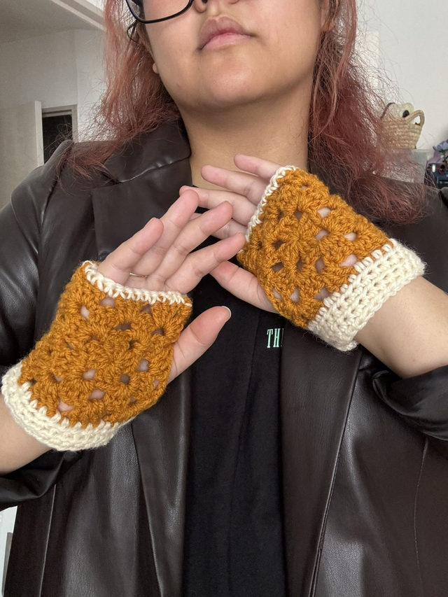 Mitaines - Granny Jaune moutarde