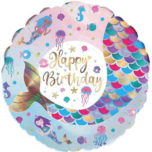 18" SHIMMERING MERMAID BIRTHDAY IRIDECENT FOIL