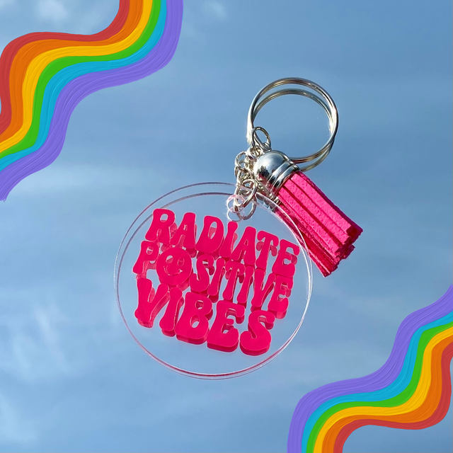 Porte clés rond Radiate Positive Vibes