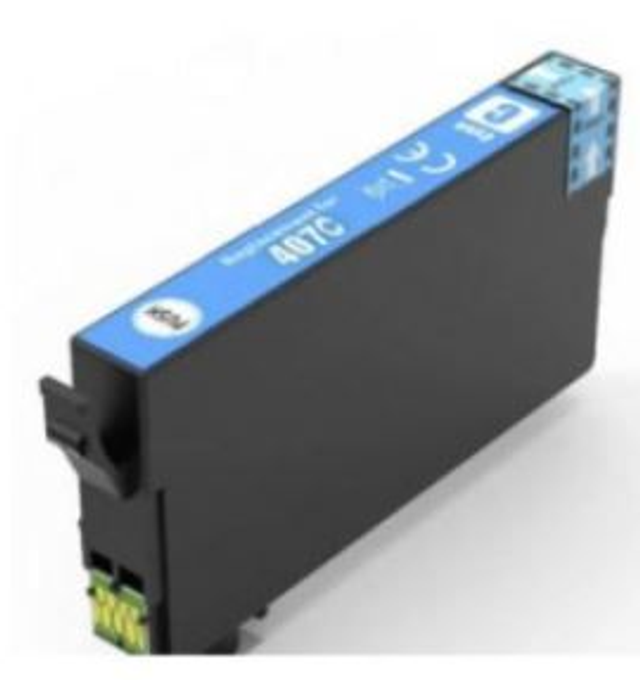 407Epson Compatible CYAN, jet d'encre, SERIE "CLAVIER"
