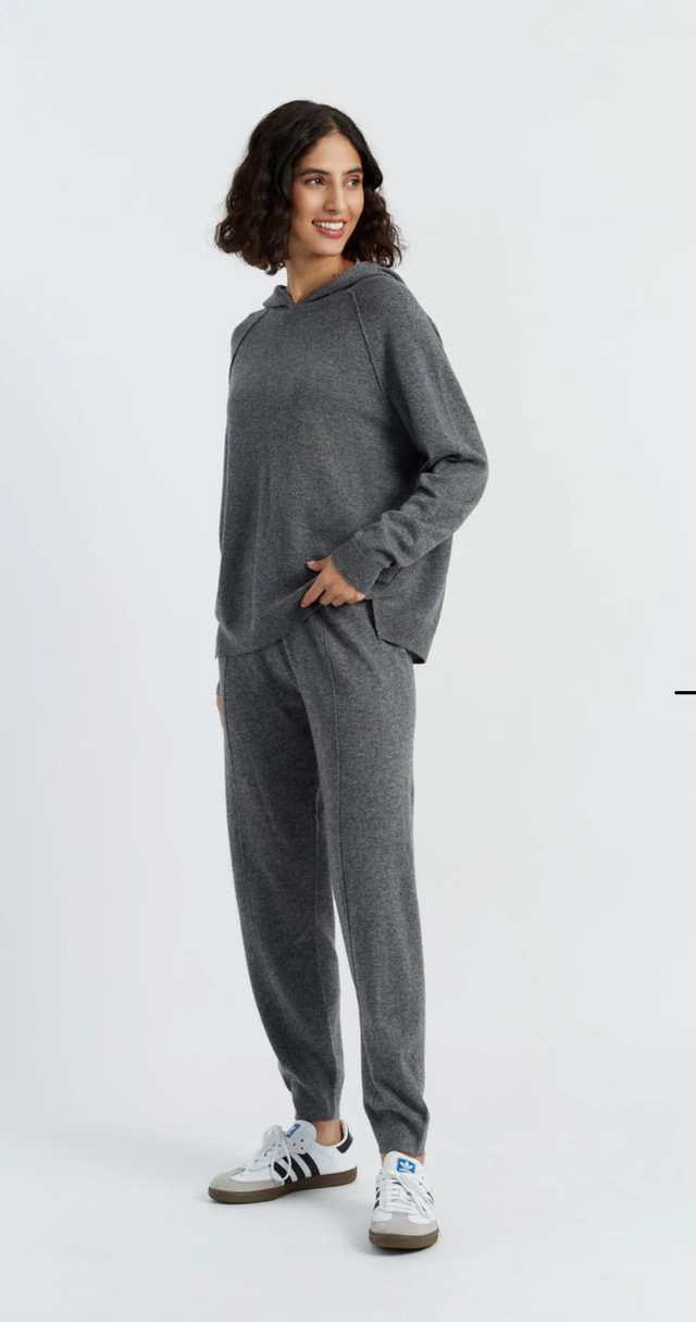 Grey Chinti &amp; Parker Wool/Cashmere Cuffed Joggers