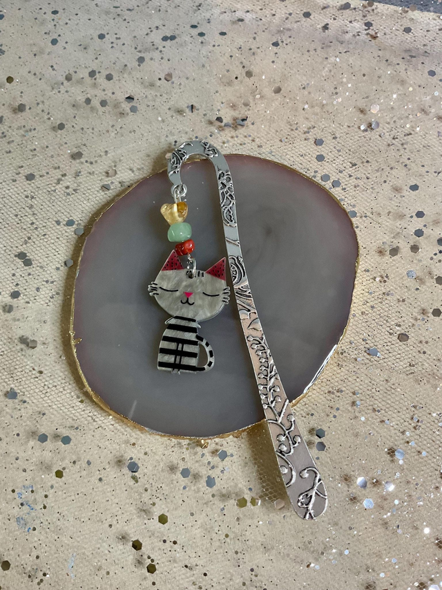 Handmade bookmark. Beautiful silver colour beaded bookmarks. Perfect gift idea.