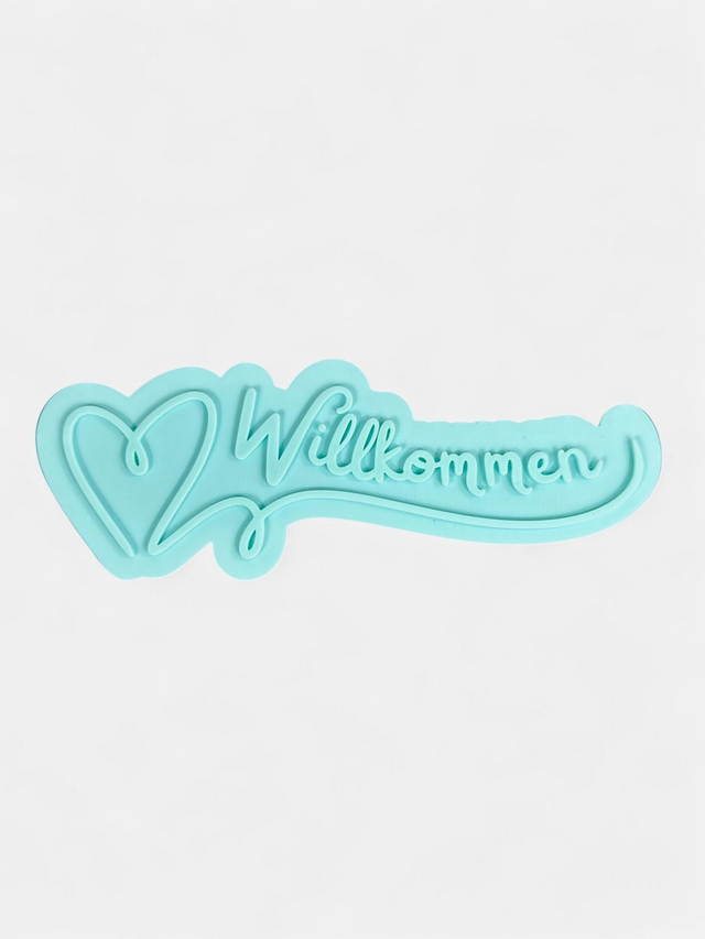"Willkommen" - Tonstempel 19 cm