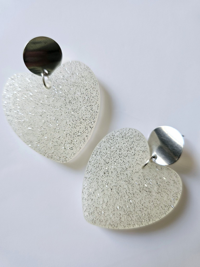 KISS'KISS blanc aux paillettes argentées