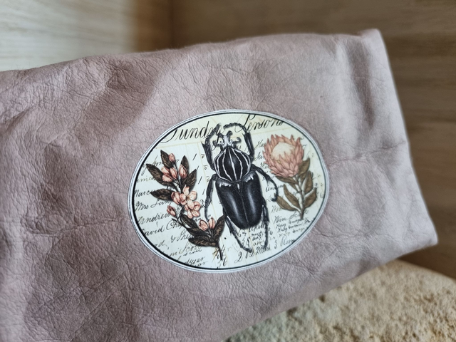 Trousse boîte rose poudré