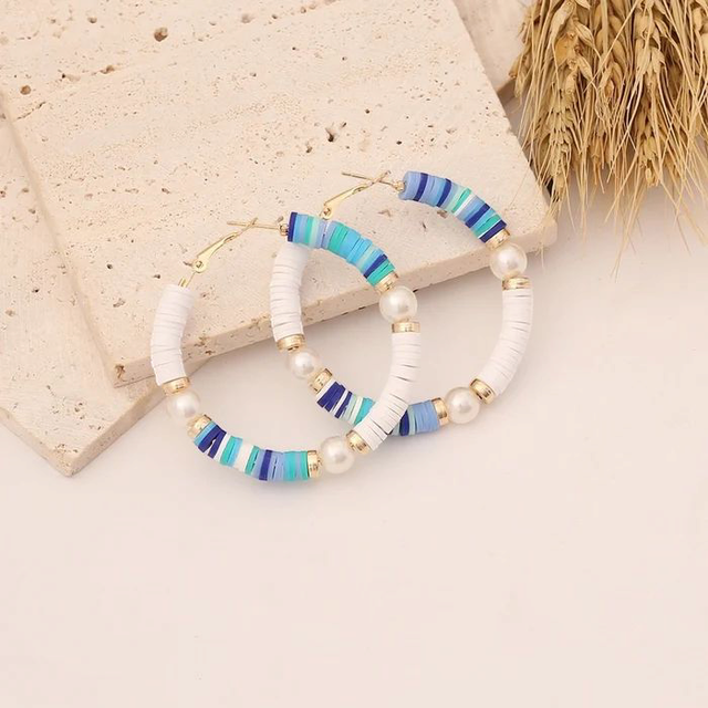 Boucle d'oreille été bleue 