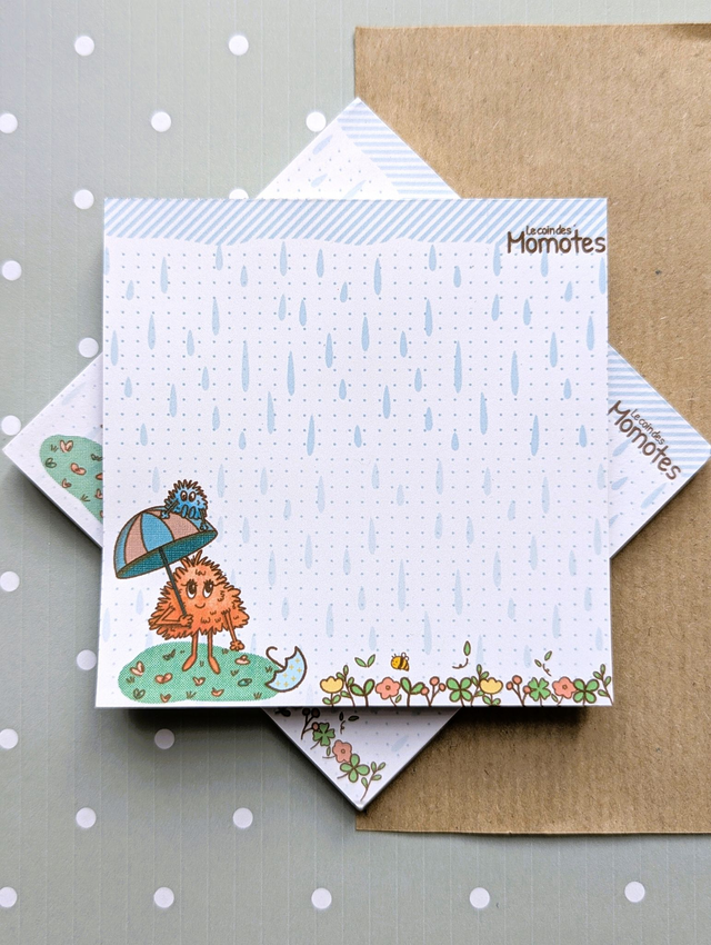 Bloc note illustré Momote Parapluie