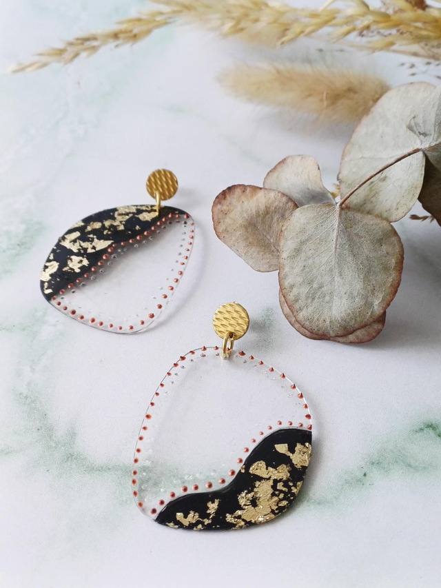 " Ambre " Boucles d'oreilles verres de lunettes 