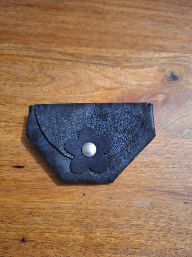 Porte monnaie bleu gris imprimé 