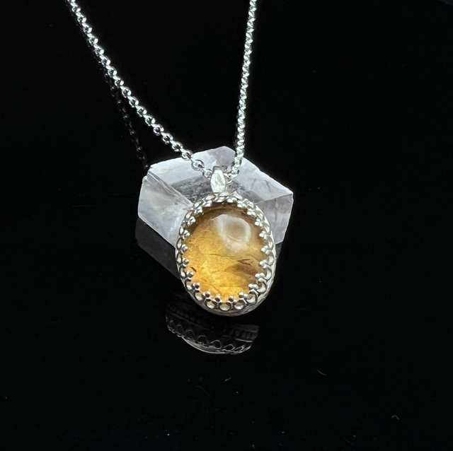 Colgante de Plata artesanal con Citrino