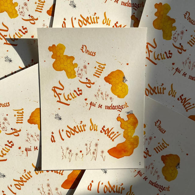 Carte 13x18cm : Fleurs de miel 